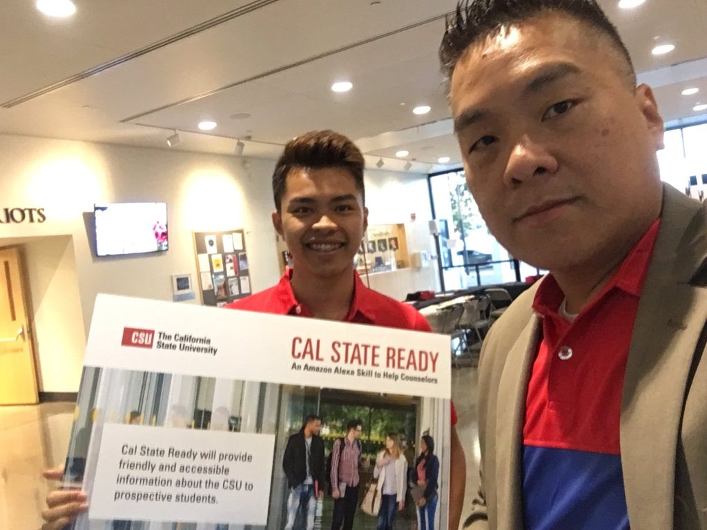 Henry Nguyen and Max Tsai holding Cal State Ready poster